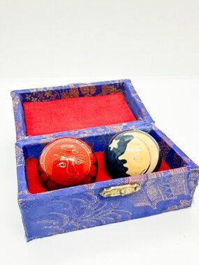 Vintage Celestial Meditation Stress Balls Chimes Chinese Boading Sun Moon Witchy